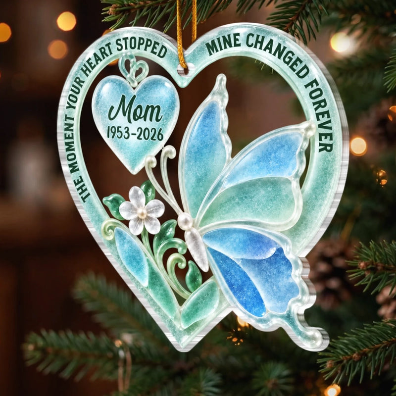 Custom Sea Glass Acrylic Ornament - Personalized Christmas Memorial Sympathy Gifts For Loss Of Mom, Dad - Your Love Is My Legacy