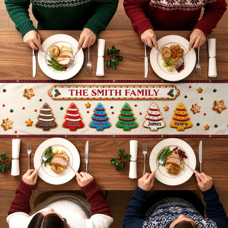 Custom Table Runner - Personalized Christmas Birthday Gifts For Mom, Dad, Brother, Sister - Together Makes The Season Merry