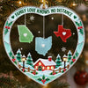Custom Long Distance Acrylic Ornament - Personalized Christmas Birthday Gifts For Mom, Dad, Brother, Sister - Apart, But Never Alone