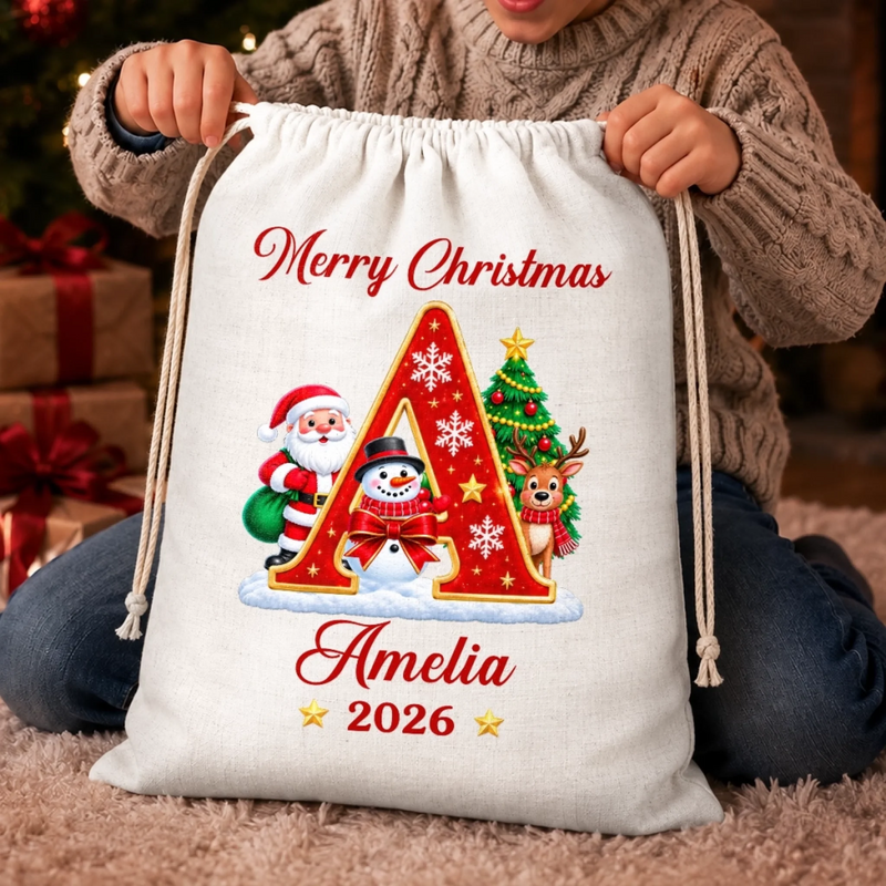 Custom Drawstring Gift Bag - Personalized Christmas Birthday Gifts For Mom, Dad, Brother, Sister - Filled With Love And Magic