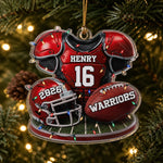 Custom America Football Acrylic Ornament - Personalized Christmas Birthday Gifts For America Football Lovers, Sports Fans, Sports Lovers - Born To Play Hard Always