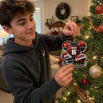 Custom America Football Acrylic Ornament - Personalized Christmas Birthday Gifts For America Football Lovers, Sports Fans, Sports Lovers - Born To Play Hard Always