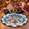 Custom Quilted Round Mat - Personalized Christmas Birthday Gifts For Mom, Dad, Brother, Sister - Bright Lights On Cold Nights