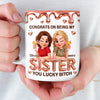 Custom 3D Inflated Effect Printed Mug - Personalized Best Friend Birthday Gifts For Women, Besties, Sisters, BFF - Double Trouble, Forever Love