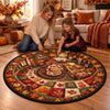 Custom Quilted Round Mat - Personalized Birthday Gifts For Mom, Grandma - Cozy Autumn Days Full Love