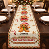 Custom Gingerbread Table Runner - Personalized Christmas Birthday Gifts For Mom, Dad, Brother, Sister - Merry Hearts Gather Here