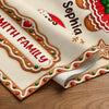 Custom Gingerbread Table Runner - Personalized Christmas Birthday Gifts For Mom, Dad, Brother, Sister - Merry Hearts Gather Here