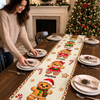 Custom Gingerbread Table Runner - Personalized Christmas Birthday Gifts For Mom, Dad, Brother, Sister - Merry Hearts Gather Here