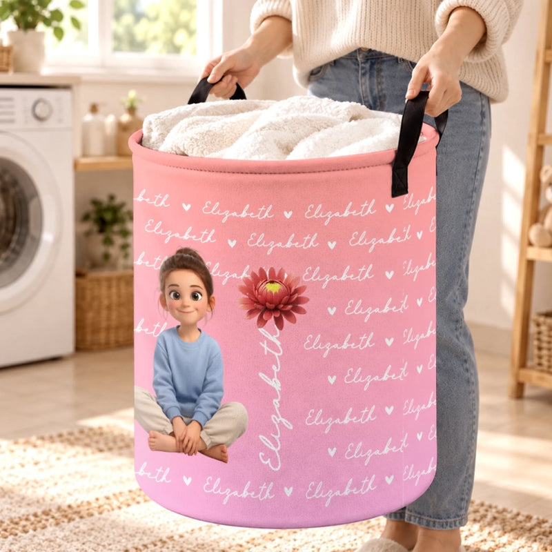 Custom Photo Laundry Basket - Personalized Birthday Gifts For Kids - Little Joys Big Smiles