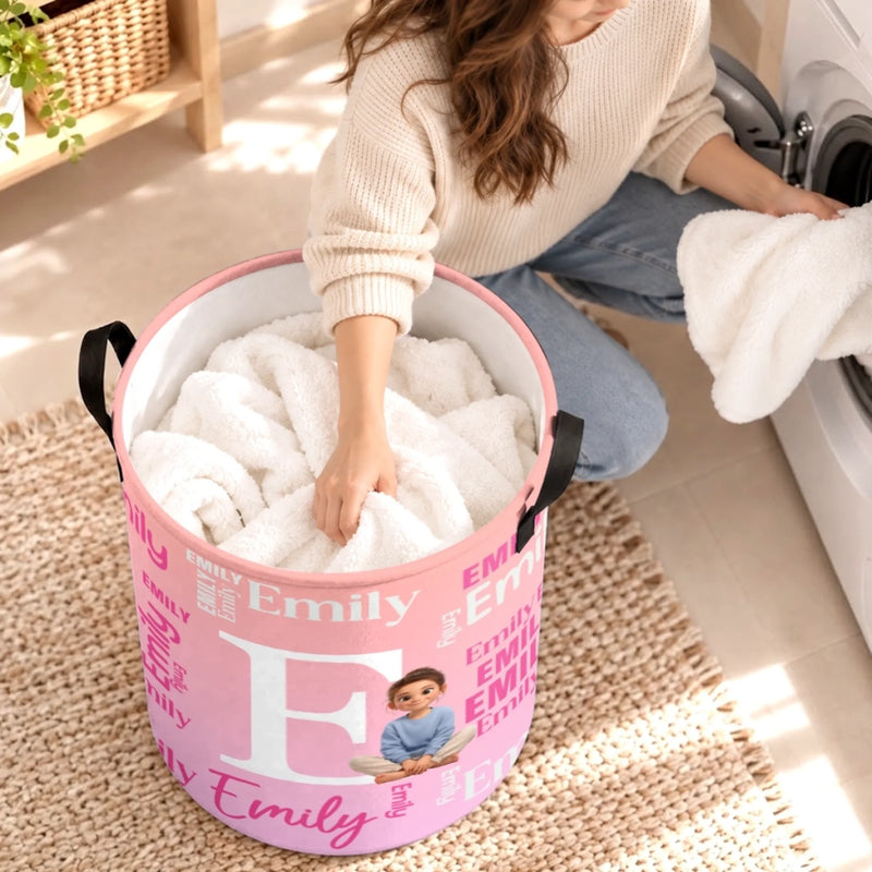 Custom Photo Laundry Basket - Personalized Birthday Gifts For Kids - Growing Curious Every Day