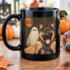 Custom Photo Funny Black Mug - Personalized Halloween Birthday Gifts For Dog Cat Lovers, Dog Dad And Mom, Cat Owners - Boos, Brews And Barks