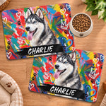 Custom Photo Pet Feeding Mat - Personalized Birthday Gifts For Dog Cat Lovers, Dog Dad And Mom, Cat Owners - Sweet Paws, Happy Soul