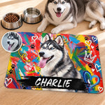 Custom Photo Pet Feeding Mat - Personalized Birthday Gifts For Dog Cat Lovers, Dog Dad And Mom, Cat Owners - Sweet Paws, Happy Soul