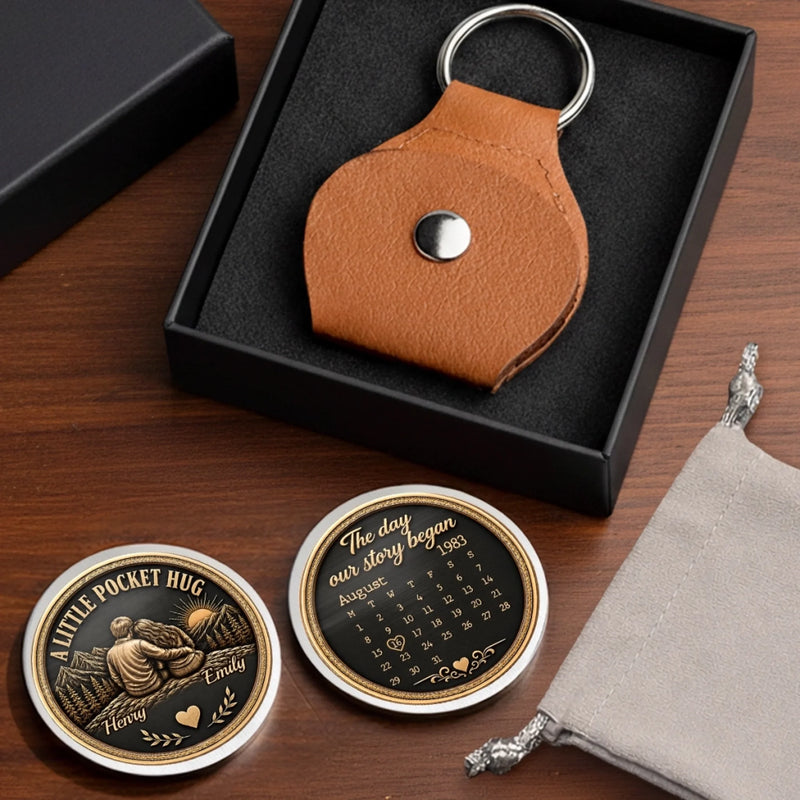 Custom Pocket Hug - Personalized Anniversary Wedding Gifts For Husband And Wife, Him And Her - Together Is Sweet Forever