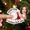 Custom Photo Squishy Acrylic Ornament - Personalized Anniversary Christmas Wedding Gifts For Husband And Wife, Him And Her - Naughty, Cute, Forever Yours