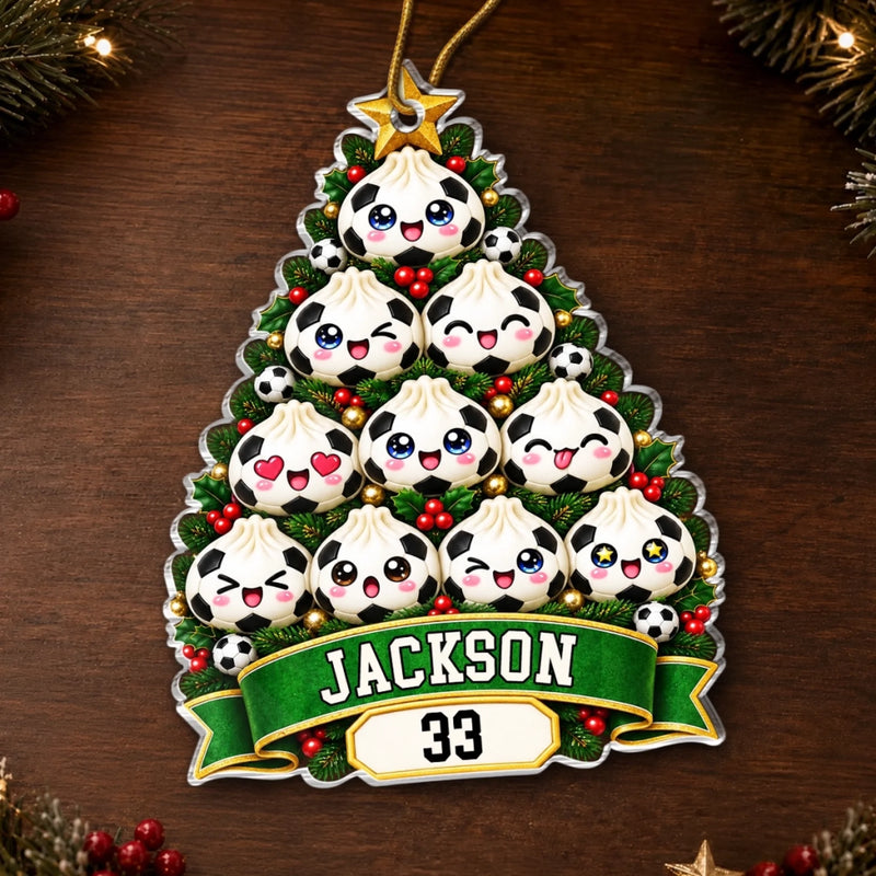 Custom Dumpling Squishy Acrylic Ornament - Personalized Christmas Birthday Gifts For Kids, Sport Fans, Sport Lovers - All Star Christmas