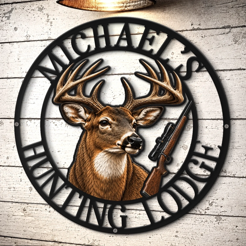 Custom Shaped Metal Sign - Personalized Birthday Gifts For Hunters, Husband, Son, Grandson, Brother, Grandpa, Dad, Yourself - Among The Pines