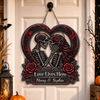 Custom Gothic Wood Sign - Personalized Halloween Decor, Anniversary Wedding Gifts For Husband And Wife, Him And Her - Till Death Do Us