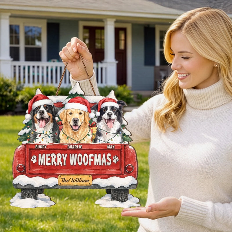 Custom Photo Wood Sign - Personalized Christmas Birthday Gifts For Dog Cat Lovers, Dog Dad And Mom, Cat Owners - Holiday Crew On Duty