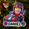 Custom Photo Acrylic Ornament - Personalized Christmas Birthday Gifts For Kids - Fast Lane Ahead