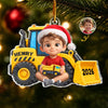 Custom Photo Acrylic Ornament - Personalized Christmas Birthday Gifts For Kids - Little Builder On Duty