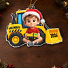 Custom Photo Acrylic Ornament - Personalized Christmas Birthday Gifts For Kids - Little Builder On Duty