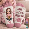 Custom Yarn Crew Socks - Personalized Birthday Gifts For Crochet Knitting Lovers, Crocheters, Knitters, Wife, Daughter, Besties, Sisters, Granddaughter, Grandma, Mom, Yourself - Keep Stitching