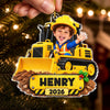 Custom Photo Acrylic Ornament - Personalized Christmas Birthday Gifts For Kids - Big Builds Ahead