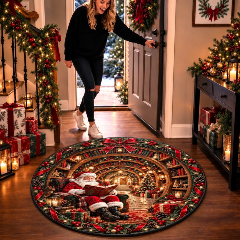 Custom Quilted Round Mat - Personalized Christmas Birthday Gifts For Mom, Dad, Brother, Sister - Holiday Magic Awaits
