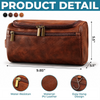 Custom America Football Leather Toiletry Bag - Personalized Birthday Gifts For Son, Grandson, America Football Lovers, Sports Fans, Sports Lovers - Play With Heart Every Time
