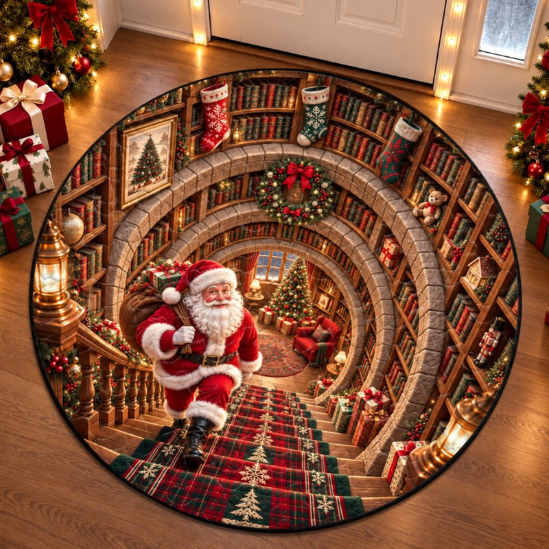 Custom Quilted Round Mat - Personalized Christmas Birthday Gifts For Mom, Dad, Brother, Sister - Tis The Season To Read