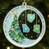 Custom Long Distance Acrylic Ornament - Personalized Christmas Birthday Gifts For Mom, Daughter - Family Ties Across The Miles