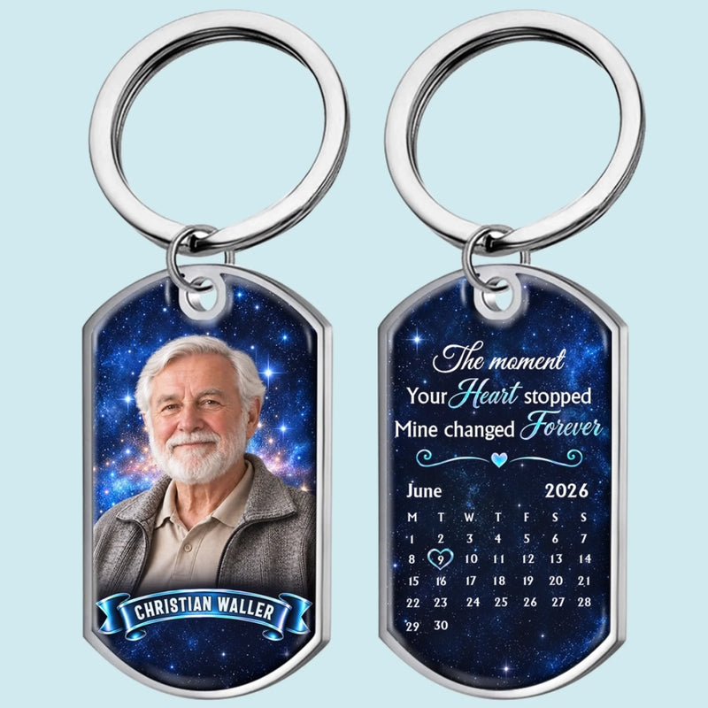 Custom Photo Keychain - Personalized Memorial Sympathy Gifts For Loss Of Mom, Dad - Your Light Will Shine Forever