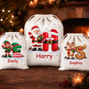 Custom Drawstring Gift Bag - Personalized Christmas Birthday Gifts For Mom, Dad, Brother, Sister - Warm Wishes And Happy Hearts