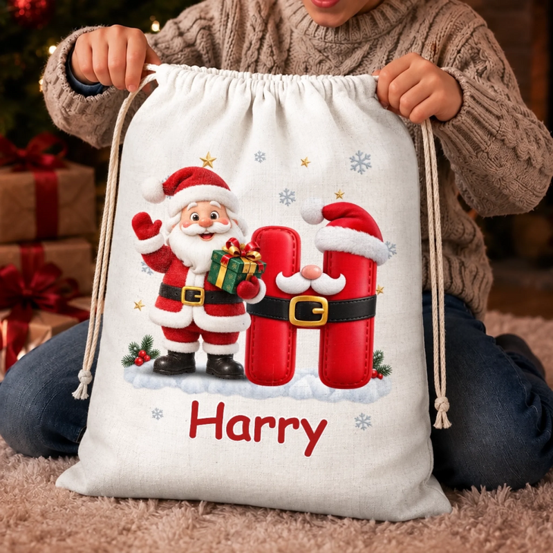 Custom Drawstring Gift Bag - Personalized Christmas Birthday Gifts For Mom, Dad, Brother, Sister - Warm Wishes And Happy Hearts