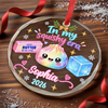 Custom Squishy Circle Glass Ornament - Personalized Christmas Birthday Gifts For Kids - In My Squishy Era