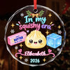 Custom Squishy Circle Glass Ornament - Personalized Christmas Birthday Gifts For Kids - In My Squishy Era