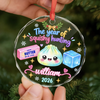 Custom Squishy Circle Glass Ornament - Personalized Christmas Birthday Gifts For Kids - In My Squishy Era