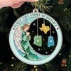 Custom Long Distance Acrylic Ornament - Personalized Christmas Birthday Gifts For Mom, Dad, Brother, Sister - Love Connects Us Across Miles