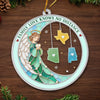 Custom Long Distance Acrylic Ornament - Personalized Christmas Birthday Gifts For Mom, Dad, Brother, Sister - Love Connects Us Across Miles