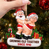Custom Funny Wooden Ornament - Personalized Anniversary Christmas Wedding Gifts For Husband And Wife, Him And Her - Sweetest Merry Duo Ever