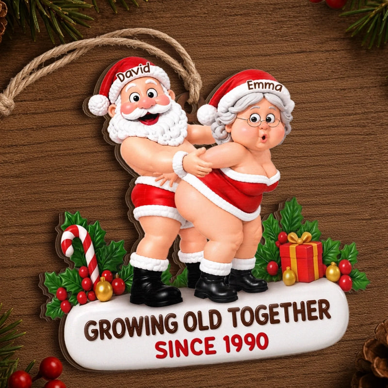 Custom Funny Wooden Ornament - Personalized Anniversary Christmas Wedding Gifts For Husband And Wife, Him And Her - Sweetest Merry Duo Ever
