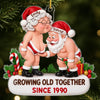 Custom Funny Acrylic Ornament - Personalized Anniversary Christmas Wedding Gifts For Husband And Wife, Him And Her - Naughty, Nice And In Love