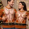 Custom Funny Ugly Sweatshirt - Personalized Anniversary Christmas Wedding Gifts For Husband And Wife, Him And Her - Naughty, Nice And Merry