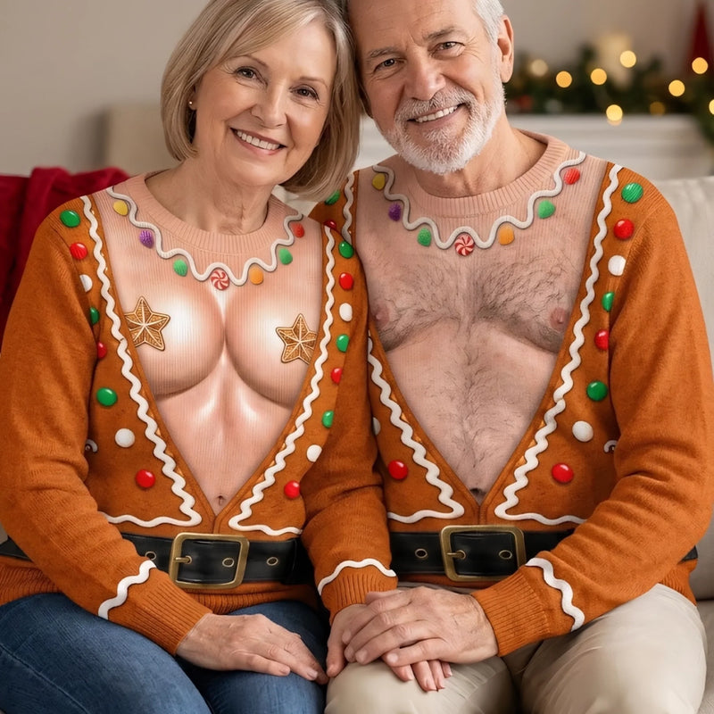 Custom Funny Ugly Sweatshirt - Personalized Anniversary Christmas Wedding Gifts For Husband And Wife, Him And Her - Naughty, Nice And Merry