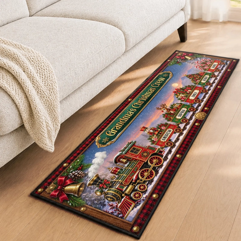 Custom Runner Rug - Personalized Christmas Birthday Gifts For Mom, Dad, Brother, Sister - Our Happy Time Together