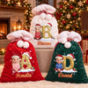 Custom Velvet Pom-Pom Sack - Personalized Christmas Birthday Gifts For Mom, Dad, Brother, Sister - Merry Hearts Together