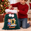 Custom Velvet Pom-Pom Sack - Personalized Christmas Birthday Gifts For Mom, Dad, Brother, Sister - Merry Hearts Together