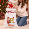 Custom Velvet Pom-Pom Sack - Personalized Christmas Birthday Gifts For Mom, Dad, Brother, Sister - Merry Hearts Together