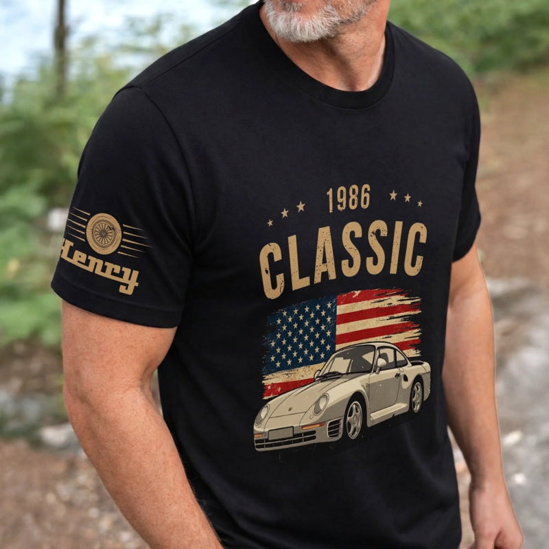 Custom Car T-Shirt - Personalized Birthday Gifts For Him, Car Lovers - American Classic Since Year